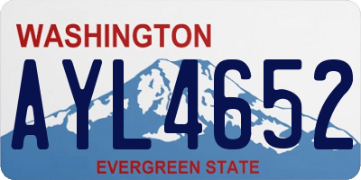 WA license plate AYL4652