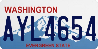 WA license plate AYL4654