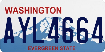 WA license plate AYL4664
