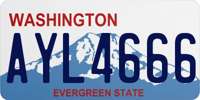 WA license plate AYL4666