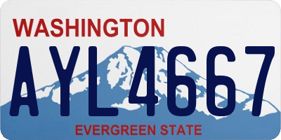 WA license plate AYL4667