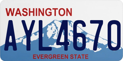 WA license plate AYL4670