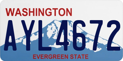 WA license plate AYL4672
