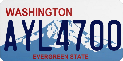 WA license plate AYL4700