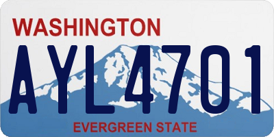 WA license plate AYL4701
