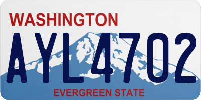 WA license plate AYL4702