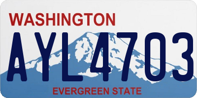WA license plate AYL4703