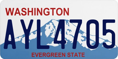 WA license plate AYL4705