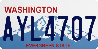 WA license plate AYL4707