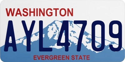 WA license plate AYL4709