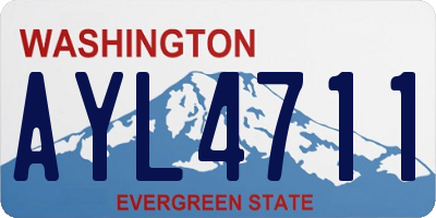 WA license plate AYL4711