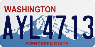 WA license plate AYL4713