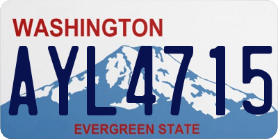 WA license plate AYL4715