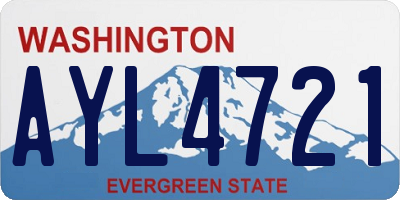 WA license plate AYL4721
