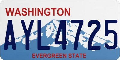 WA license plate AYL4725