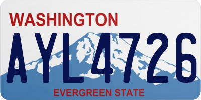 WA license plate AYL4726