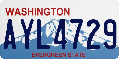 WA license plate AYL4729