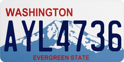 WA license plate AYL4736