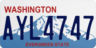 WA license plate AYL4747