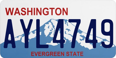 WA license plate AYL4749