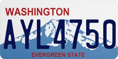 WA license plate AYL4750