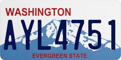 WA license plate AYL4751