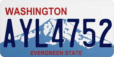 WA license plate AYL4752