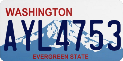 WA license plate AYL4753