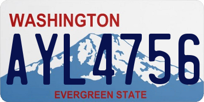 WA license plate AYL4756