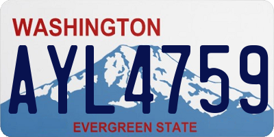WA license plate AYL4759