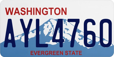 WA license plate AYL4760