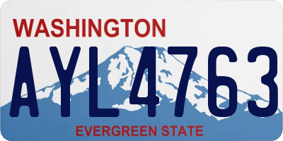 WA license plate AYL4763
