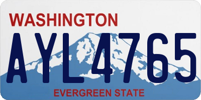WA license plate AYL4765