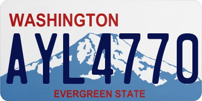 WA license plate AYL4770