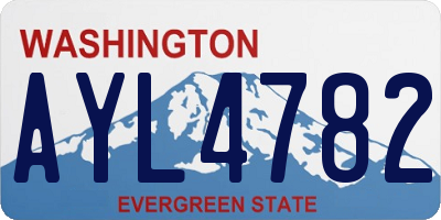 WA license plate AYL4782