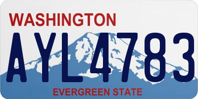 WA license plate AYL4783