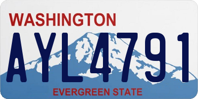 WA license plate AYL4791