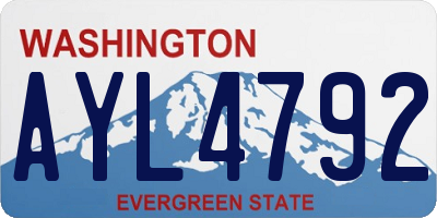 WA license plate AYL4792