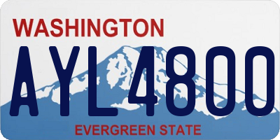 WA license plate AYL4800