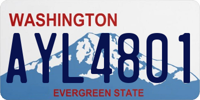 WA license plate AYL4801