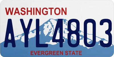 WA license plate AYL4803
