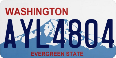 WA license plate AYL4804