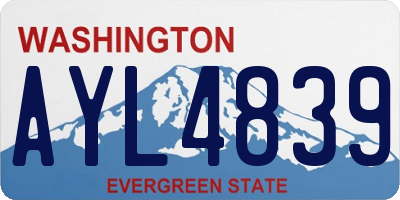 WA license plate AYL4839