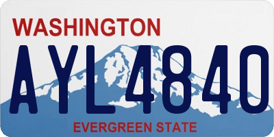 WA license plate AYL4840