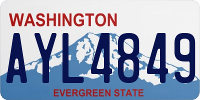 WA license plate AYL4849