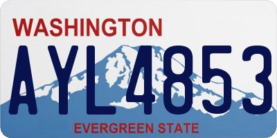 WA license plate AYL4853
