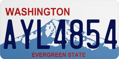 WA license plate AYL4854