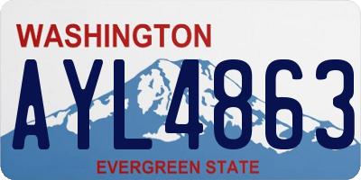 WA license plate AYL4863
