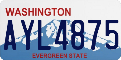 WA license plate AYL4875