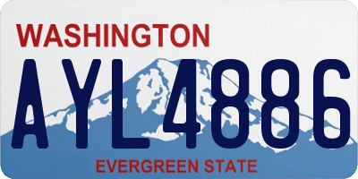 WA license plate AYL4886